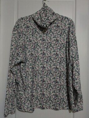 Stefano Basics Floral Slim Fit Long Sleeved Plus Sized Turtleneck (US 22/24W)